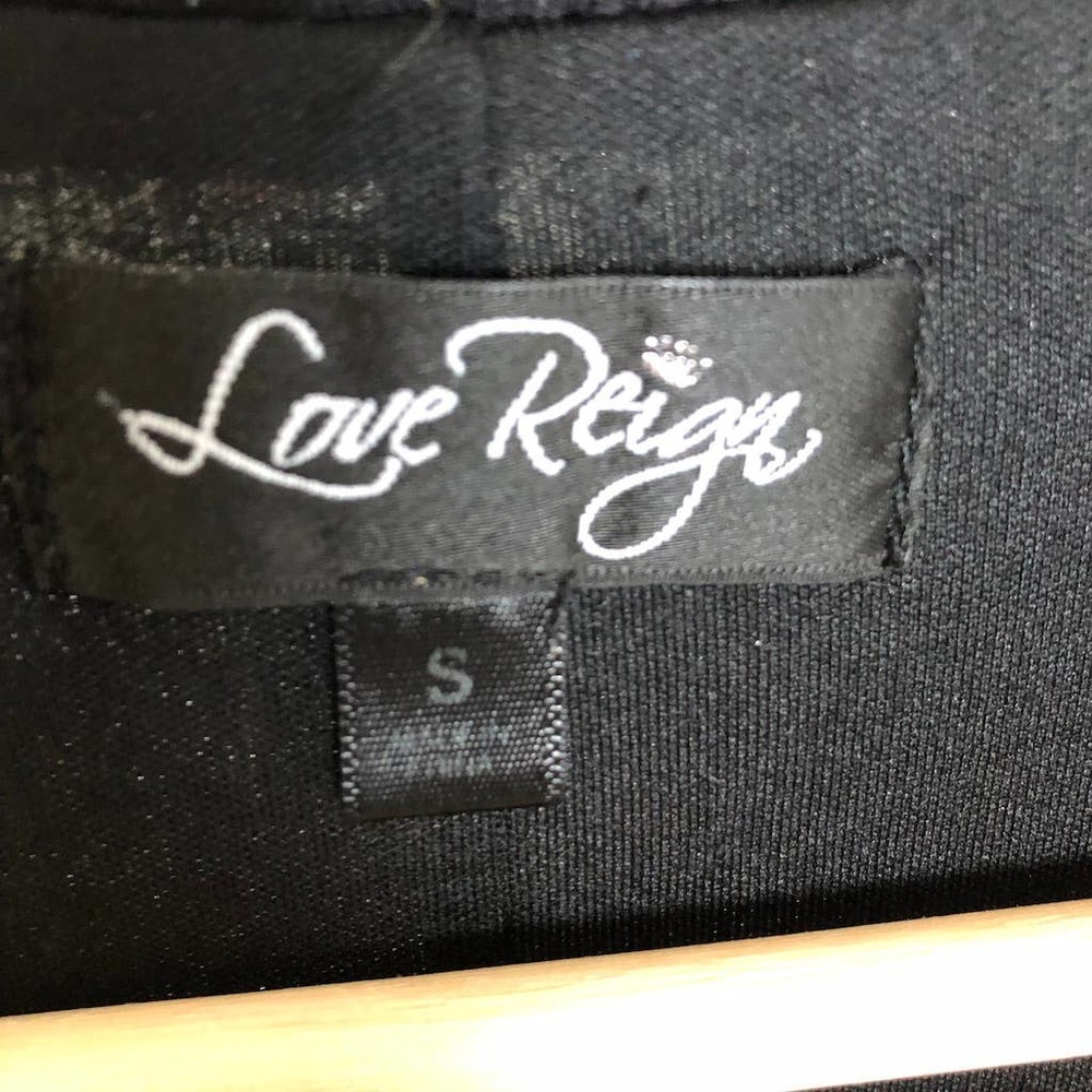 Love Reign Dress Black Floral Contrast Racer Stripes‎ Knee Length Size Small - Picture 6 of 16